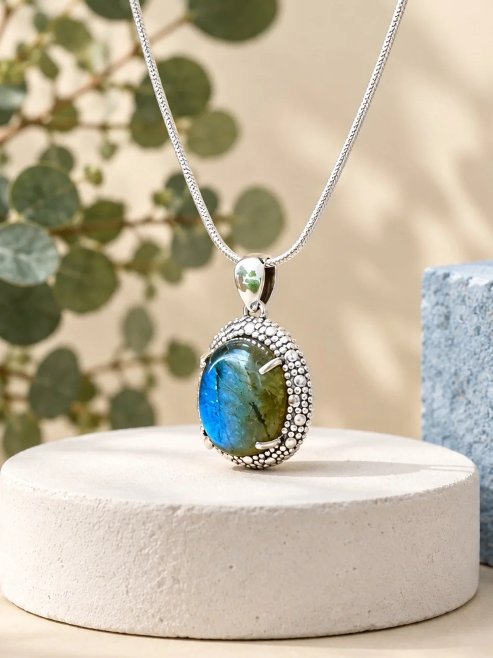NEW! Labradorite & Sterling Silver Necklace